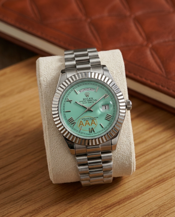 Role_x Oyster Perpetual Day Date Diamond 40 Battery Silver-Tiffny