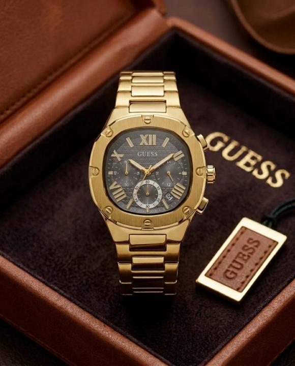 Guess Square Chronograph Gold-Black
