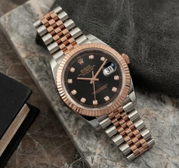 Role_x Oyster Perpetual Date Just 2Ton-Copper-Black Diamond