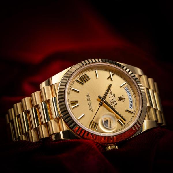 Rolee_x oyster Perpetual Day Date 40 Battery Gold-Gold