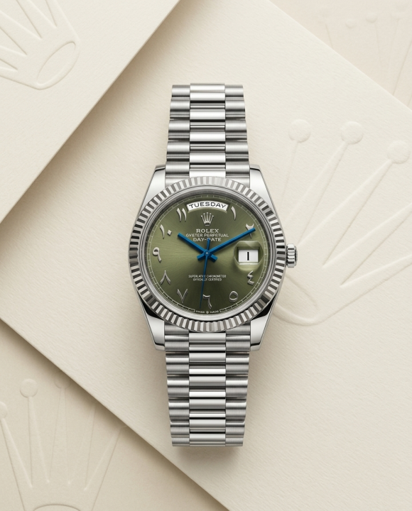 Role_x Oyster Perpetual Day Date Arabic Silver-Green