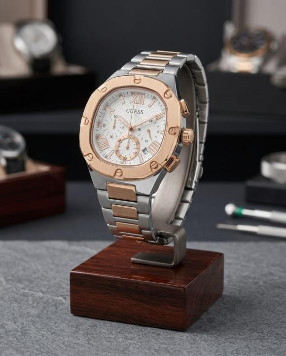 Guess Square Chronograph 2Ton-Copper-White