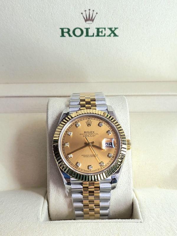 Rolee_x Oyster Perpetual Date Just 2Ton-Gold-Gold Diamond