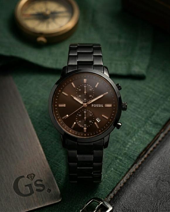 Fossi_l Minimalist Chronograph Black-Brown