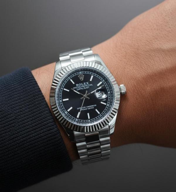 Role_x Oyster Perpetual Date Just Silver-Black Working Like Automatic