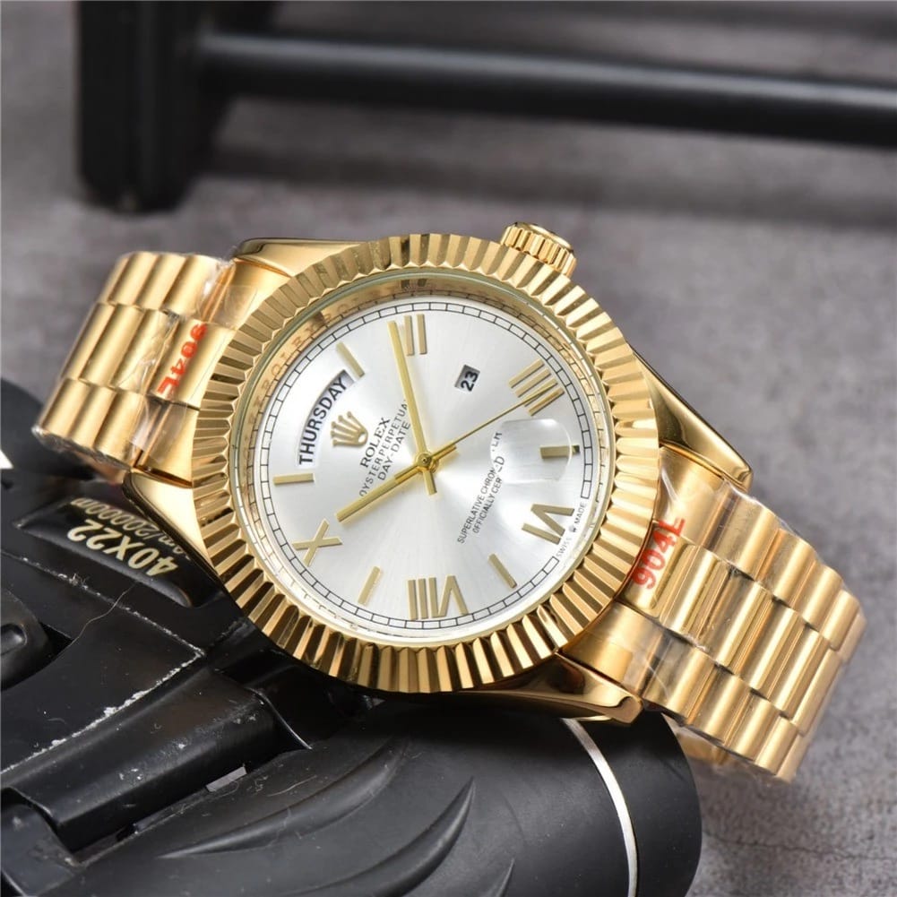 Rolee_x Oyster Perpetual Day Date 40 Battery Gold-White