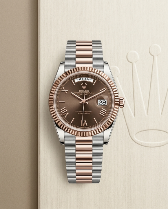 Rolee_x Oyster Perpetual Day Date 40 Battery 2Ton-Copper-Brown