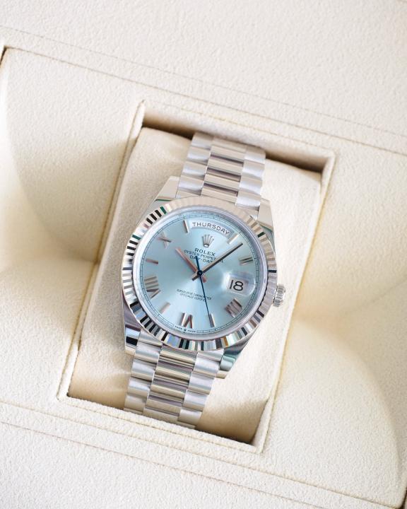 Role_x Oyster Perpetual Day Date 40 Battery Silver-SkyBlue