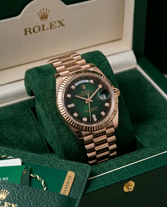 Role_x Oyster Perpetual Day Date Diamond Copper-Green 40 Battery