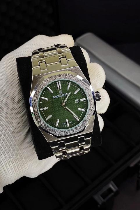 Audemars Pigue_t Royal Oak Quartz Silver-Green - J156