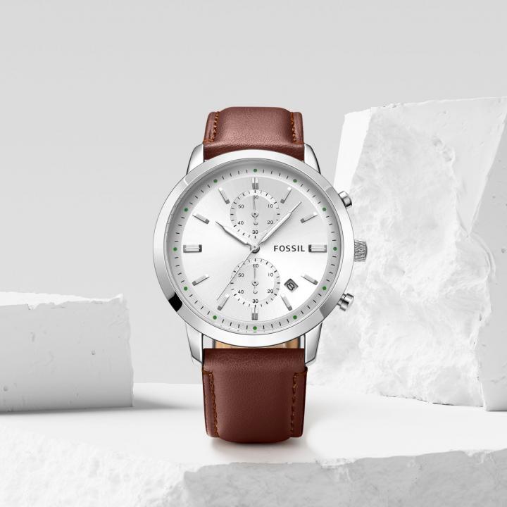 Fossi_l Townsman Chronograph DarcBrown-Silver-White