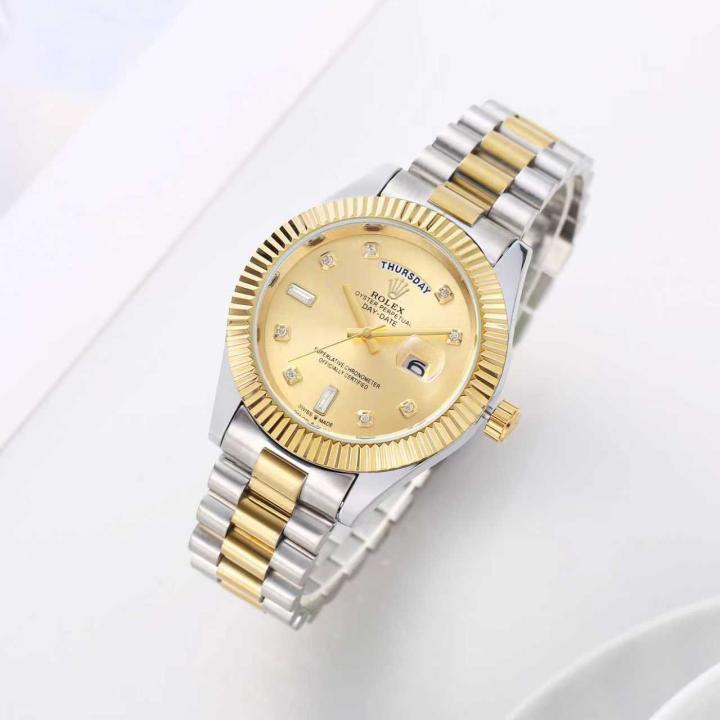 Role_x Oyster Perpetual Day Date Diamond 2Ton-Gold-Gold 40 Battery