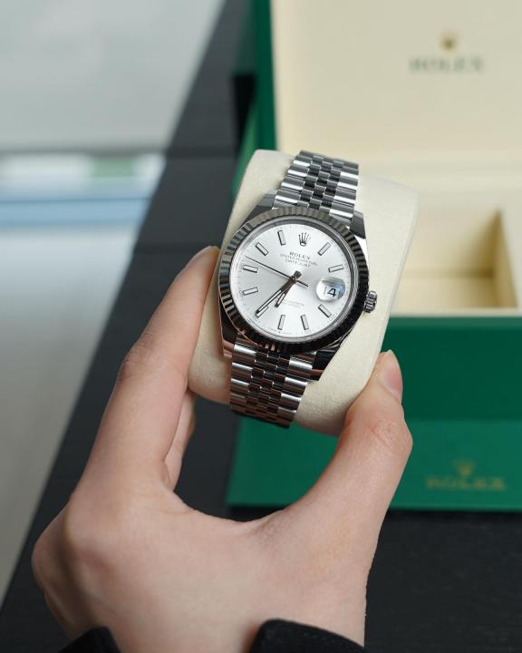Rolee_x Oyster Perpetual Date Just Silver-White