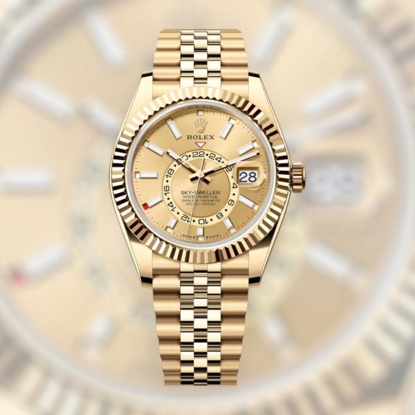 Rolee_x Oyster Perpetual Sky Dweller Gold-Gold