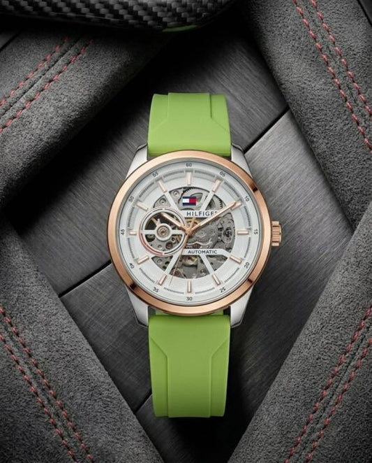 Tommmy Hilfige_r Automatic Silicon Green-Copper-White