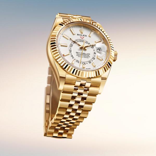 Rolee_x Oyster Perpetual Sky Dweller Gold-White
