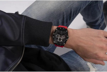 Guess Rectangle Chronograph Red-Black