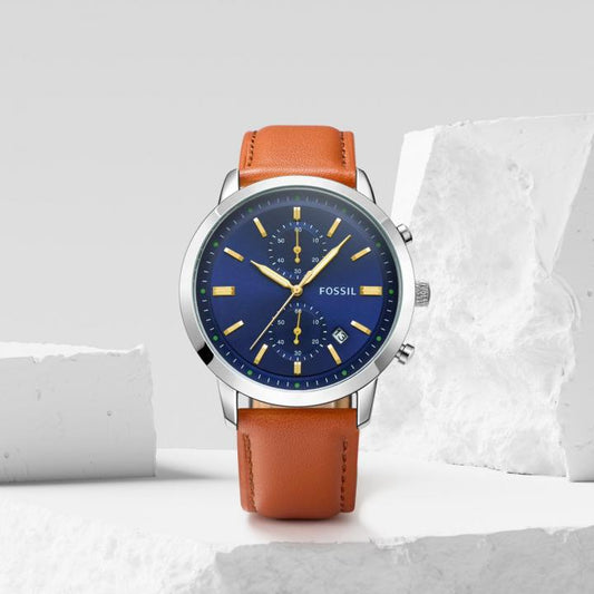 Fossi_l Townsman Chronograph LightBrown-Silver-Blue