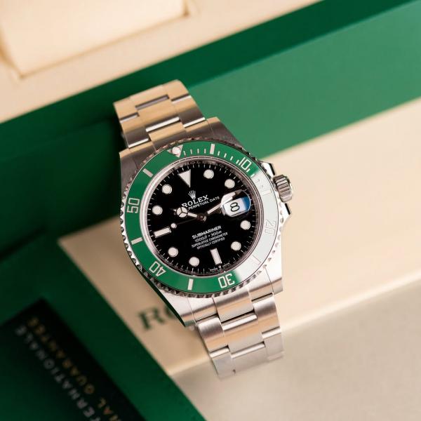 Rolee_x Oyster Perpetual Submarine Green Bazel