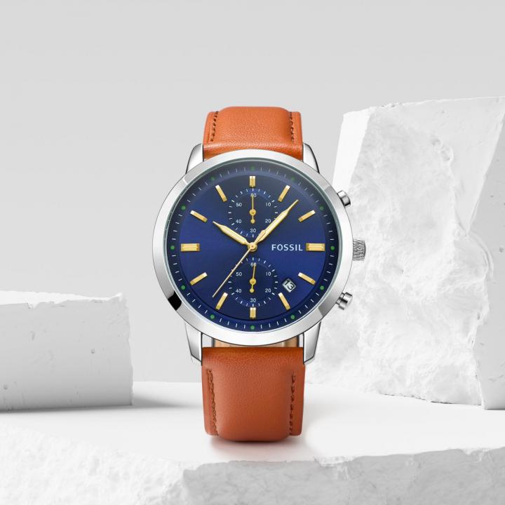 Fossi_l Townsman Chronograph LightBrown-Silver-Blue