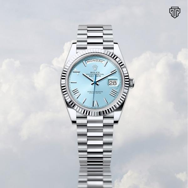 Rolee_x Oyster Perpetual Day Date 40 Battery Silver-SkyBlue