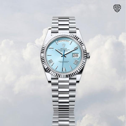 Rolee_x Oyster Perpetual Day Date 40 Battery Silver-SkyBlue