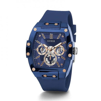Guess Rectangle Chronograph Blue-Copper Chronograph