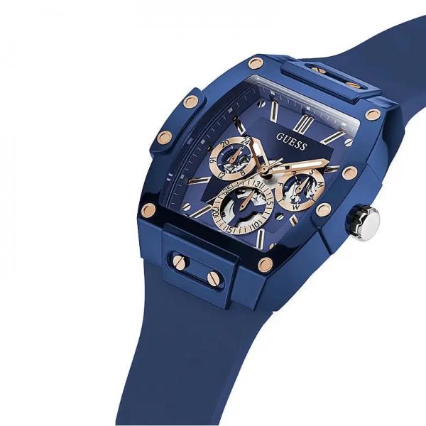 Guess Rectangle Chronograph Blue-Copper Chronograph