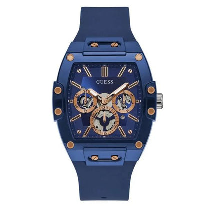 Guess Rectangle Chronograph Blue-Copper Chronograph