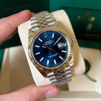 Role_x Oyster Perpetual Date Just Silver-Blue