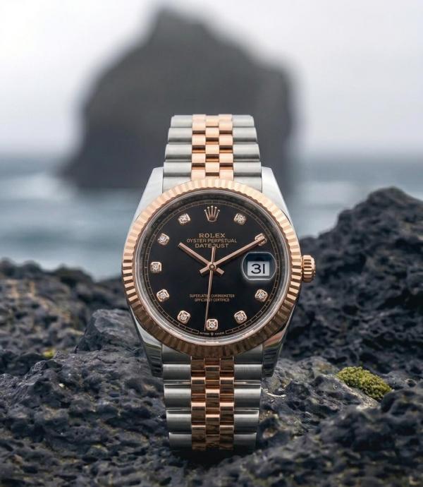 Role_x Oyster Perpetual Date Just 2Ton-Copper-Black Diamond