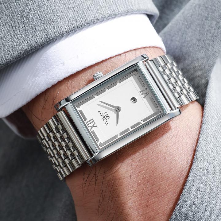 Tissoo_t 1853 T-Classic Heritage Rectangular Style Silver-White