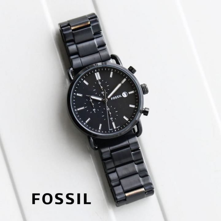 Fossii_l commuter Good Quality Black Silver