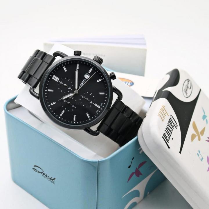 Fossii_l commuter Good Quality Black Silver