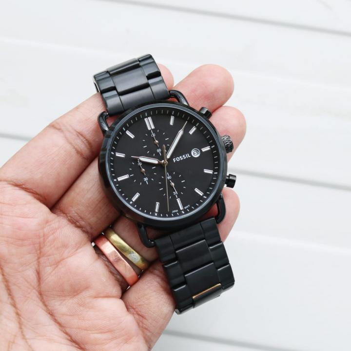 Fossii_l commuter Good Quality Black Silver