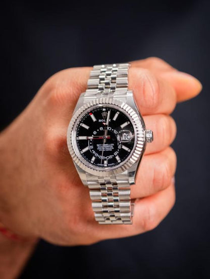 Rolee_x Oyster Perpetual Sky Dweller Silver-Black