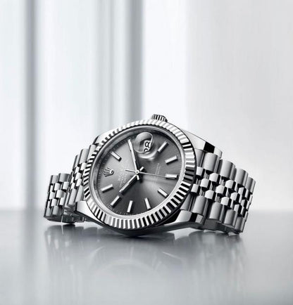Rolee_x Oyster Perpetual Date Just Silver-Grey