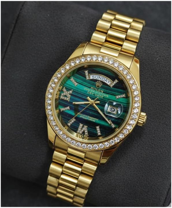 Role_x Oyster Perpetual Day Date Diamond Gold-Green