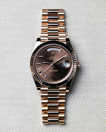 Rolee_x Oyster Perpetual Day Date 40 Battery Copper Brown