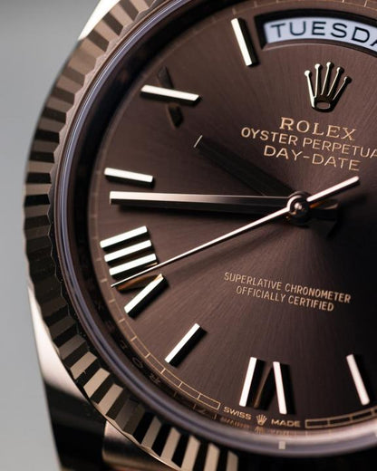 Rolee_x Oyster Perpetual Day Date 40 Battery Copper Brown