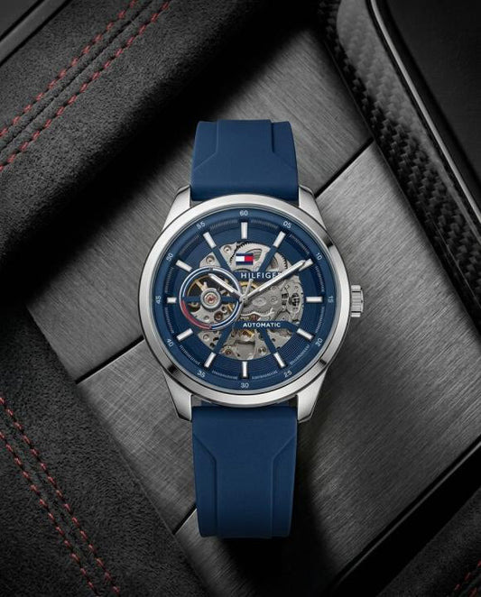 Tommy_hilfiger Automatic Silicon Black-Silver-Blue