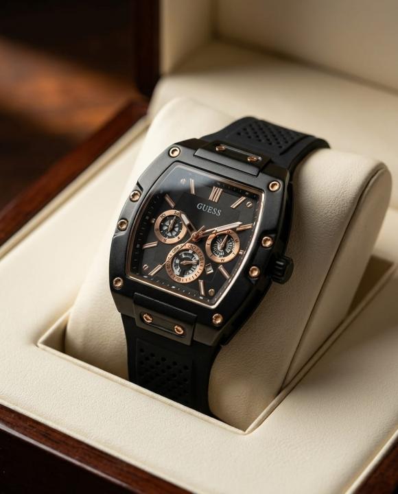 Guess Rectangle Chronograph Black-Copper Chronograph