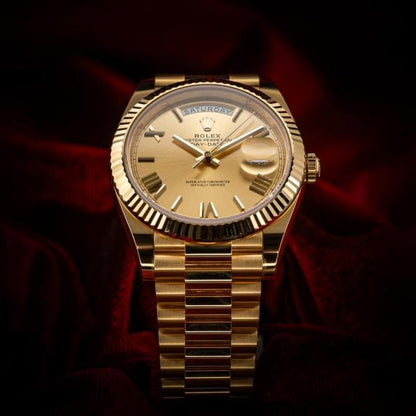 Rolee_x oyster Perpetual Day Date 40 Battery Gold-Gold