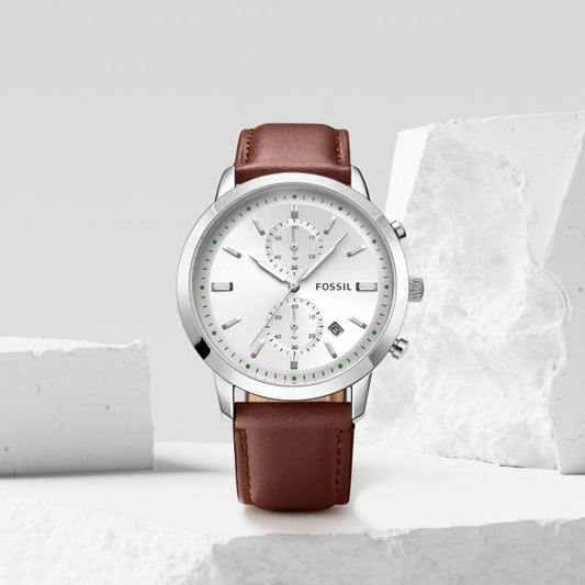 Fossi_l Townsman Chronograph DarcBrown-Silver-White
