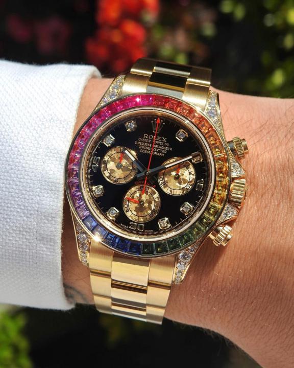 Rolee_x Oyster Perpetual Rainbow Gold