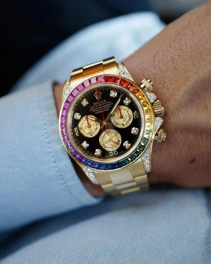 Rolee_x Oyster Perpetual Rainbow Gold