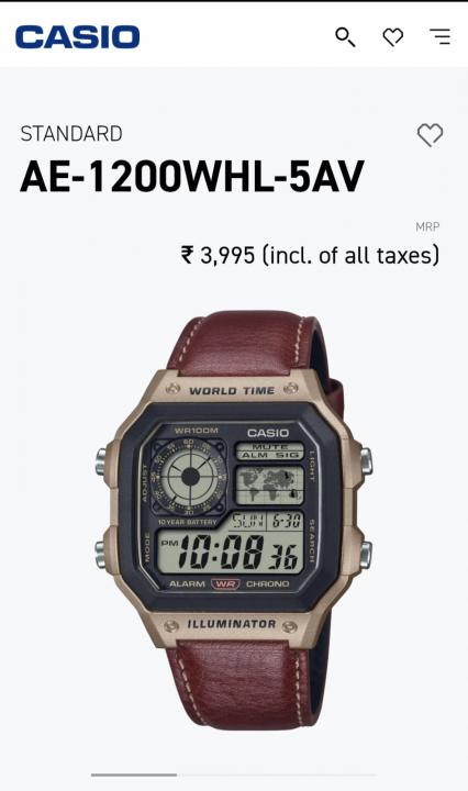 Casio AE 1200 Illuminator Brown J1234