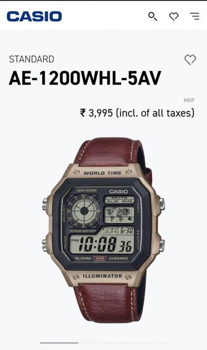 Casio AE 1200 Illuminator Brown J1234