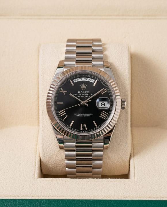 Rolee_x Oyster Perpetual Day Date 40 Battery Silver-Black