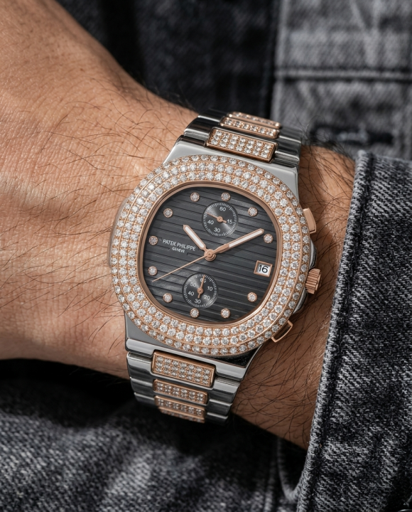 Pate_k Philippe Nautilus Diamond Two Tone Copper - J1673